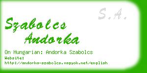 szabolcs andorka business card